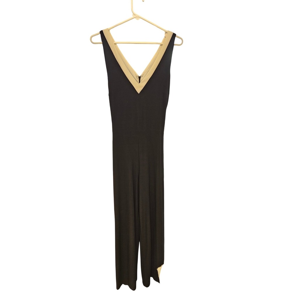 Lauren Ralph Lauren Black V-Neck Sleeveless Wide Leg Jumpsuit PL New